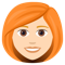 Woman- Light Skin Tone- Red Hair emoji on Emojione